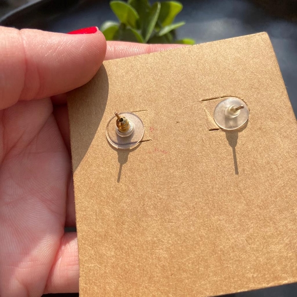 Gold and Red Statement Earrings - Picture 9 of 15